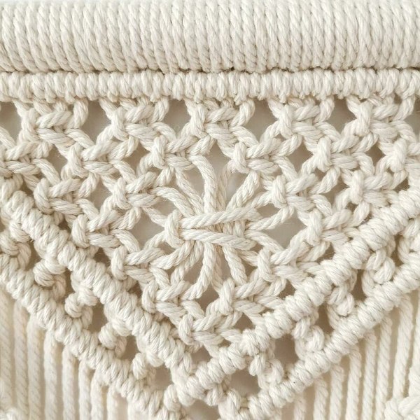 Macrame Väggbonad Tapet Vävd Heminredning Handgjord Bomull Boho Rumsdekoration - Beige