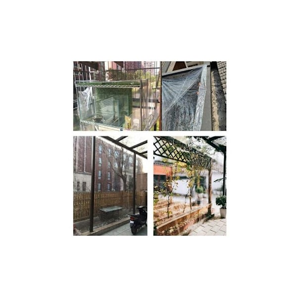 Transparent Vattentät Presenning med Öglor, PE Flerfunktions Regnsäker Rivbeständig Ultralätt Presenningduk (Färg: Klar, Storlek: 200x200