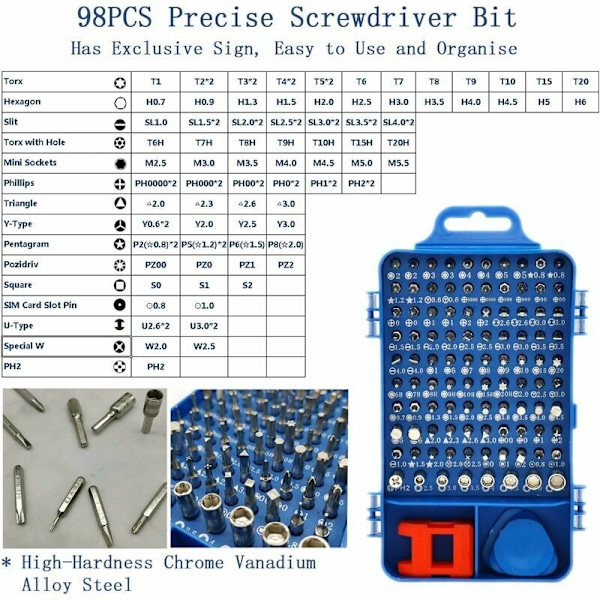 Skruvmejselset, 110 i 1 Precisionsverktygssats, Magnetiskt Fint Reparationsset, Modellbyggande Skruvmejsel Reparationsverktygsset, Mobiltelefon, iPhone, iPad, Surfplatta, P