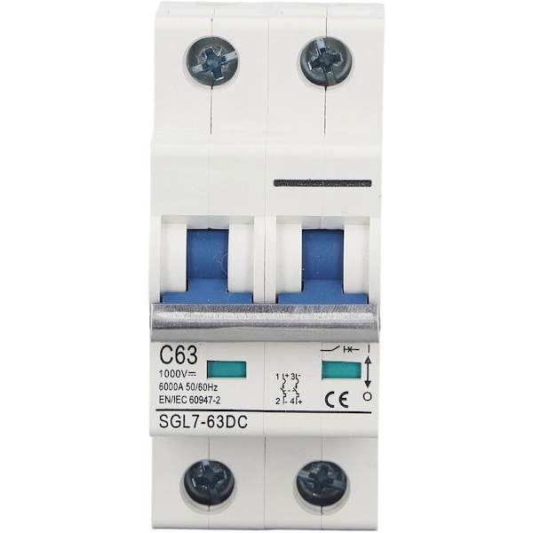 DC Miniatyrkretsbrytare L7 PV Strukturkretsbrytare för Solfotovoltaiska System 2P 1000V 63A