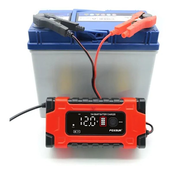 12V24V10A Batteriladdare Stor Skärm Intelligent Reparation Bil Motorcykel Batteriladdare