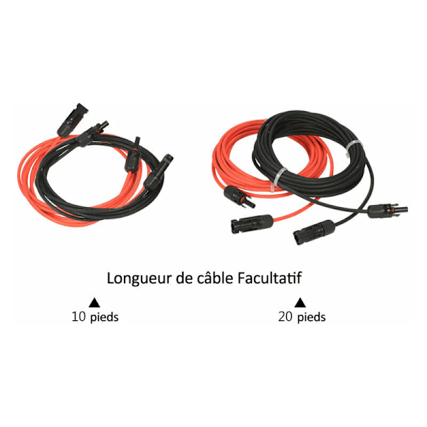 10Awg 1 Par Solpanel Förlängningskabel Tråd med Hon- och Hankontakt, 1 Par 6M Svart + 6M Röd - 1 Par 6M Svart + 6M Röd