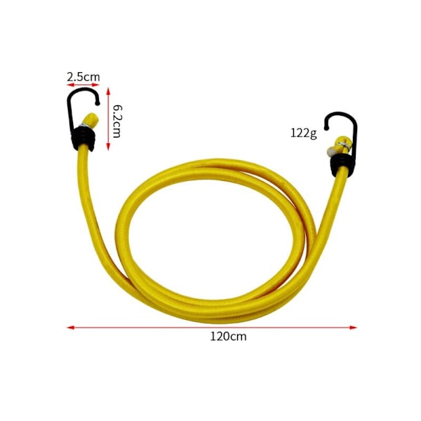 6-pack 1,2 m Utökade Bungee-rep, 8 mm Tjockt Bungee-tältrep, Vindtätt Campingrep, Tvättlina, 3 Färger