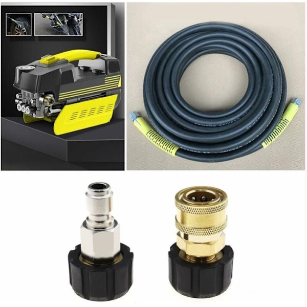 2 st. Trycksättningsmunstycke Adapter Hontråd till 3/8\" Snabbkoppling och 3/8\" Honkoppling till M22 14mm Hon