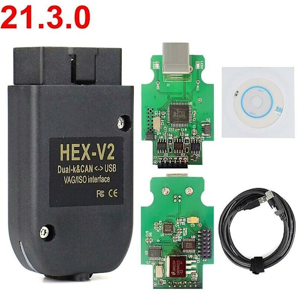Topp VAGCOM 21.3.0 VAG COM 20.4 Nyaste HEX V2 Interface kompatibel med Skoda Seat VAG 20.12 Engelska Polska Tyska Franska Spanska - Italienska -dontodent