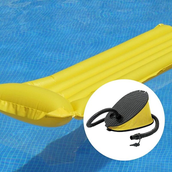 Lätt fotpump med munstycke, högvolymspump för uppblåsbar pool, strandboll, luftmadrass, säng, yoga