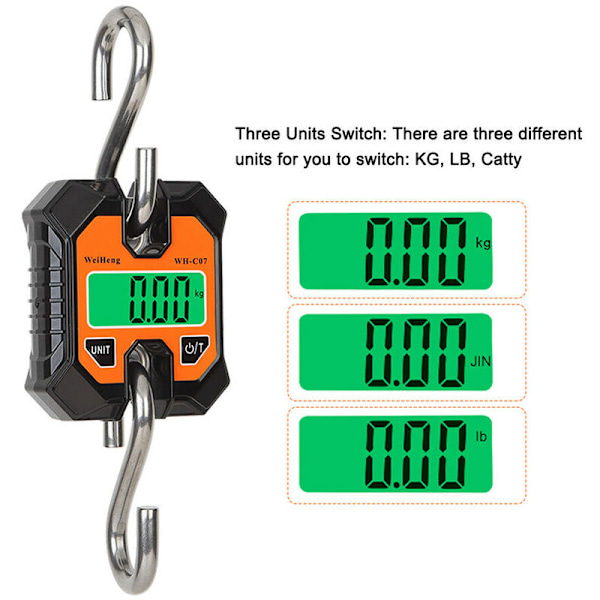 WeiHeng 100 kg / 50 g Multifunktionell Bärbar Elektronisk Vågskala Liten Elektronisk Vågskala KG Catty LB Enhetsväxling LCD-Skärm med Bakgrundsbelysning Hemjakt