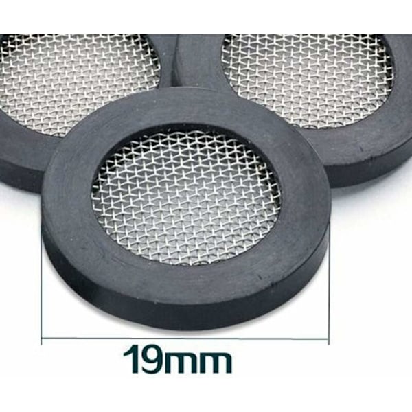 20 st. Gummitätningar med 304 Rostfritt Stål Nät Duschhuvud Filter VVS Slang Kran Tätning Ersättningsdel Bricka Sänka Sil Verktyg 4 Punkter (Bla