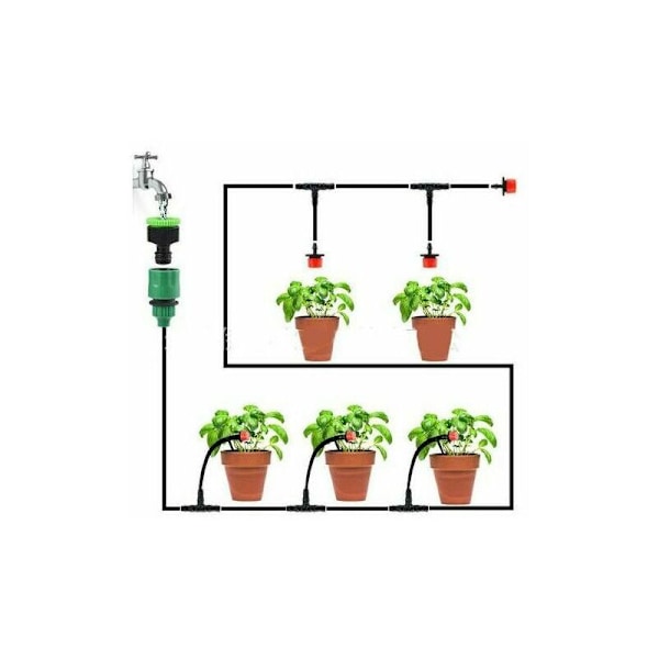 Droppbevattningssystem, Mikrodroppbevattningssystem Trädgård Automatisk Mikroflödesbevattningssystem för Växthus Blomsterrabatt med Justerbar Distribution