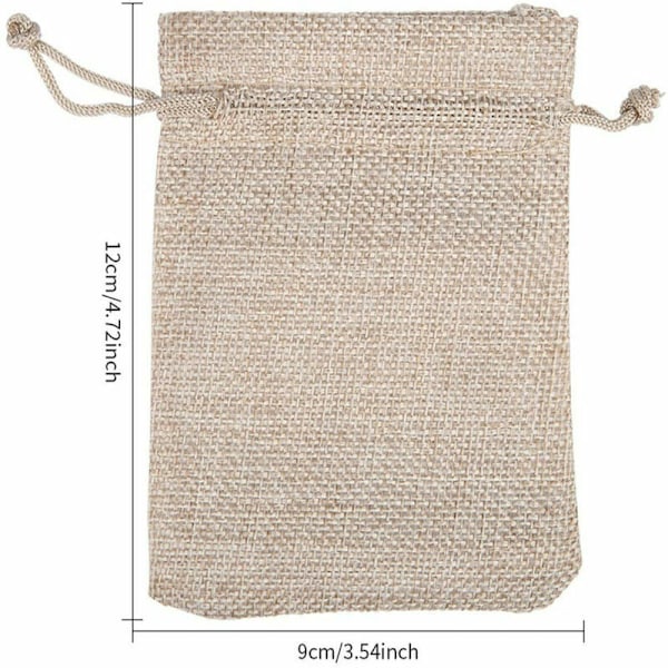 Jute-dragsäckar Jutesäckar Presentpåsar med dragsko, Påsar Hampa Linnepåsar Tygpåse för Drages Lavendel Adventskalender Present, 50 st 9x12cm