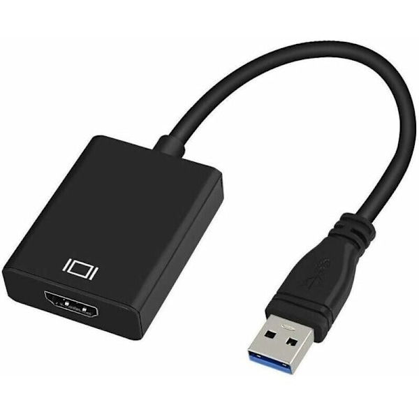 USB-adapter 3.0 till HDMI, USB 3.0/2.0 till HDMI-konverter 1080P Full HD (Hane till Hona) med ljud för bärbar dator HDTV-projektor Kompatibel med Windows X