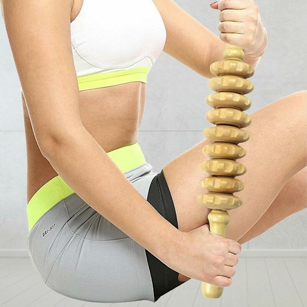 Fascia Muskelrulle Hållbar Fascia Muskelrulle Cellulitmassager för Idrottare Magmuskelavlastningsverktyg, Naturligt Trä, för Fascia, Cellulit -