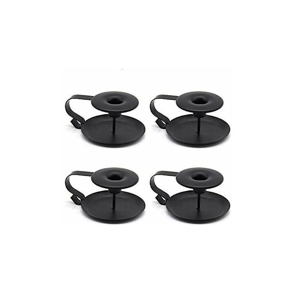 Svart konformad ljusstake 4-pack