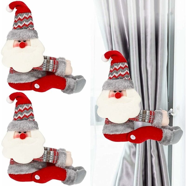 2 stycken julgardinbeslag Tomte Gardinbeslag Hållare Tiebacks för jul Heminredning Fönstertillbehör (Tomte)