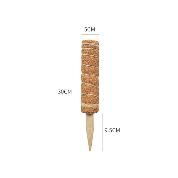 3 st Plantstöd, Kokosnötskalspinnar, Kokosnötsspole, Hemträdgård Klätterväxtpinnar