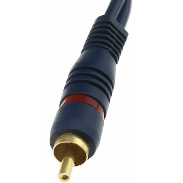 2x Delningskabel 20cm 1 RCA Hane till 2 RCA Hona Phono Dubbelhuvud AV Audioledning
