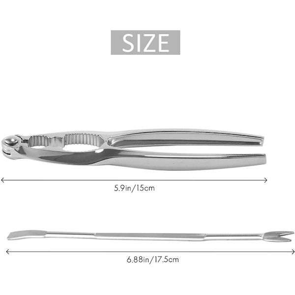 Skaldjursverktygssats, rostfritt stål ben och gafflar, nötsats, skaldjurspelare 12 delar