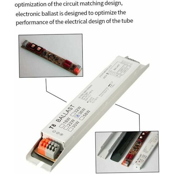 Elektroniskt förkoppling T8 2x36W Bredspänningsfluorescerande startstart energisparande förkoppling lampa lampa
