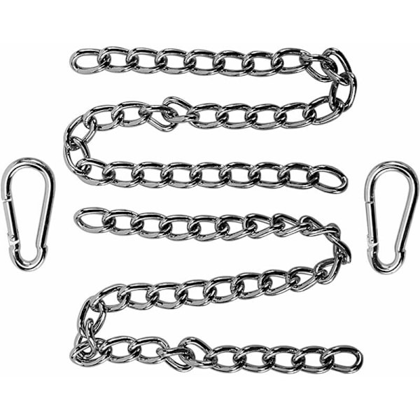 Stolkedja 4mm Hängmatta Kedja Rostfritt Stål Kedja 100/39.37in Kedjelängd med Två Karabiner för Gunga, Hängstol