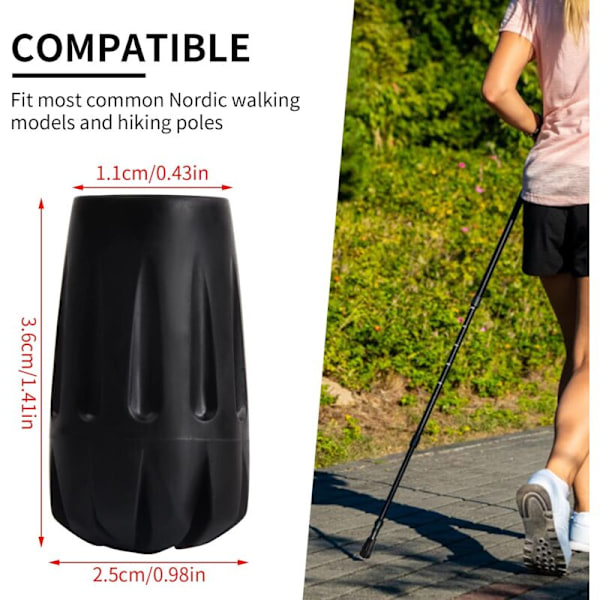 20-pack Ersättningsgummispetsar för Vandringsstavar, Gummispetsar för Nordic Walking, Vandringsstavsskydd, Vandringsstavslock för Alla Vandringsstavar