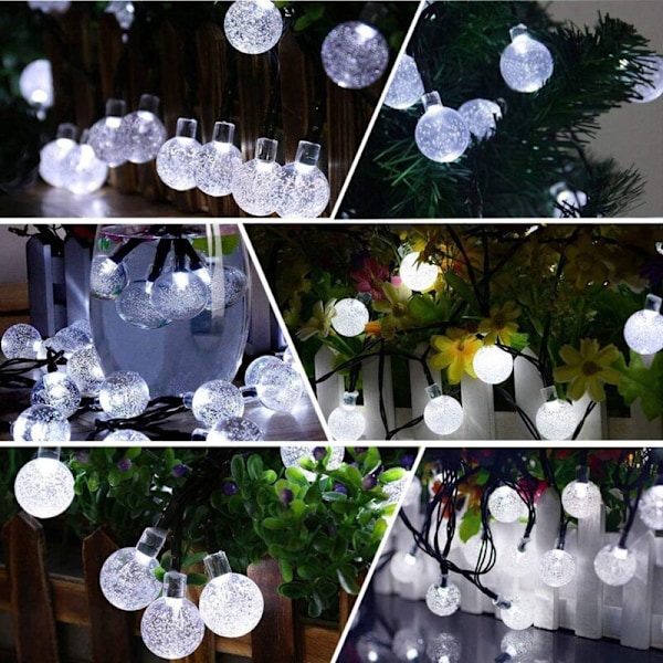 50 LED Solcellslampor för Trädgård Utomhus 7m/24m/24m/8 Ljuslägen Inomhus/Utomhus Solcellslampor för Trädgård Patio Yard Hem Fest Bröllop Festival (Ljus W