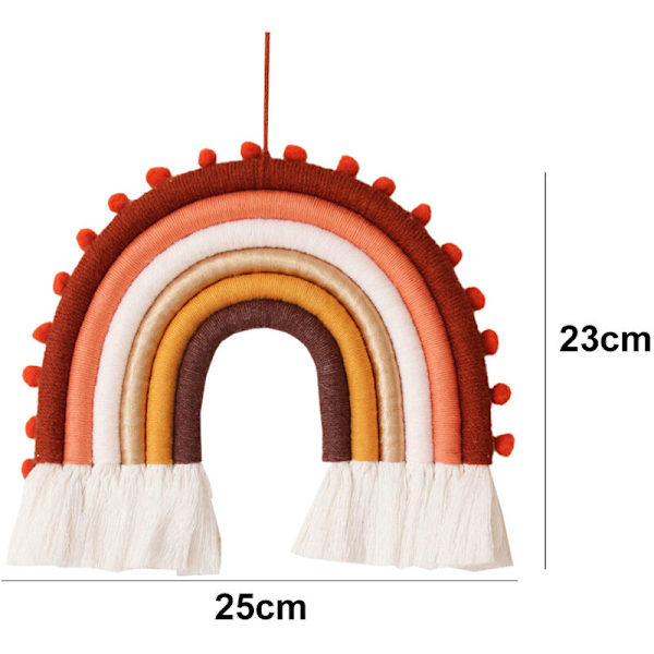 Regnbågsväggbonad, Regnbågsdekoration, Makrame Regnbågsväggbonad, Regnbågsbarnrumsdekoration, Väggdekoration för babypojkar stil 3