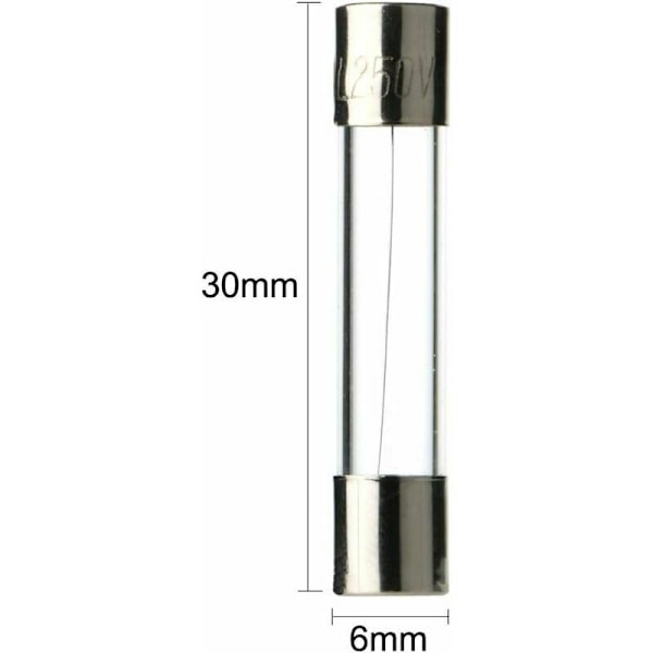 Blandade 126 st Glasssäkringssats, 6 x 30mm Glaspatronssäkring, Snabbblåsande Bilsäkringar, Snabbblåsande Glassäkringar (AMP 1A 2A 3A 5A 6A 10A 15A 20A 25A)
