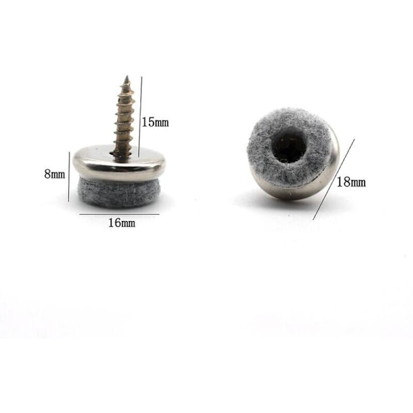 30 st stolskydd, 18 mm i diameter. Möbelfötter med 5 mm tjocka filtplattor är idealiskt skydd för stolben, med enkel installation