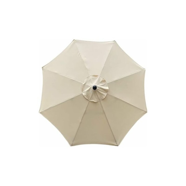 Ersättnings Parasollöverdrag 8 Ribbor 3M Vattentätt UV-Resistent Ersättnings Tyg - Beige