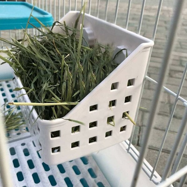 Höhäck - Perfekt för Kanin, Chinchilla, Marsvin, Plastmatningskopp för Gräs och Mat