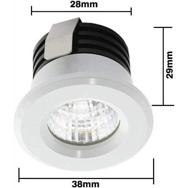 4-pack Mini LED Inbyggda Spotlights 3W Varmvit, Mini LED Spotlights för Butiksfönster, Inomhusstation, Gipsbelysning Ingår