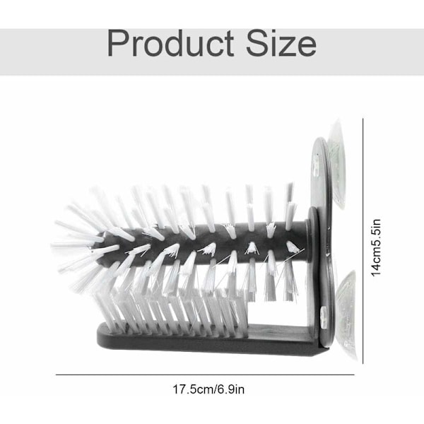 Flaskborste för Rengöring av Glas - 1 Sugkopp Väggmonterad Svängbar Panntvätt med Flaska Dubbelsidig Nål Kraftfull Verktyg Sugbas Hushåll Si