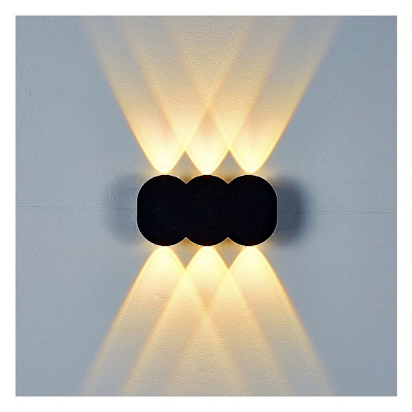 Inomhus Minimalistiska Vägglampor Led 6W Nordiska Vägglampor Svart Vägglampa Modern Stil Vägglampa för Hall Trapphus Sovrum Vardagsrum (Varmvit)