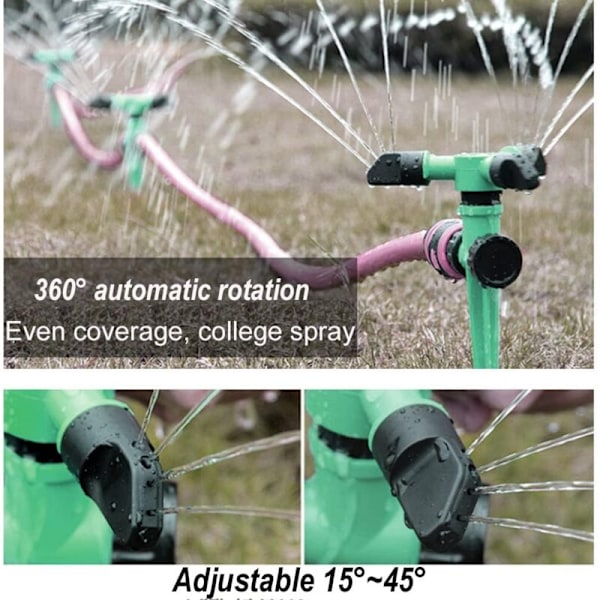 Trädgårdssprinkler, Set med 3 Automatiska Bevattningssystem, Droppbevattningssystem, Trädgårdsbevattningssystem, Bevattningssystem för Trädgård, Gräsmatta, Fältbevattning