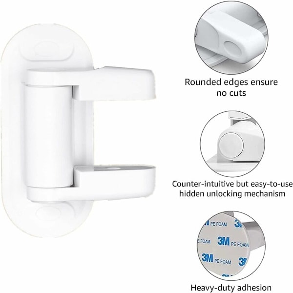 Barnsäkerhetslås, Babysäkerhetsdörrlås, Barnsäkerhetslås, Dörr- och Fönsterlås, Kattfönstersskydd (Vit, Enstaka)
