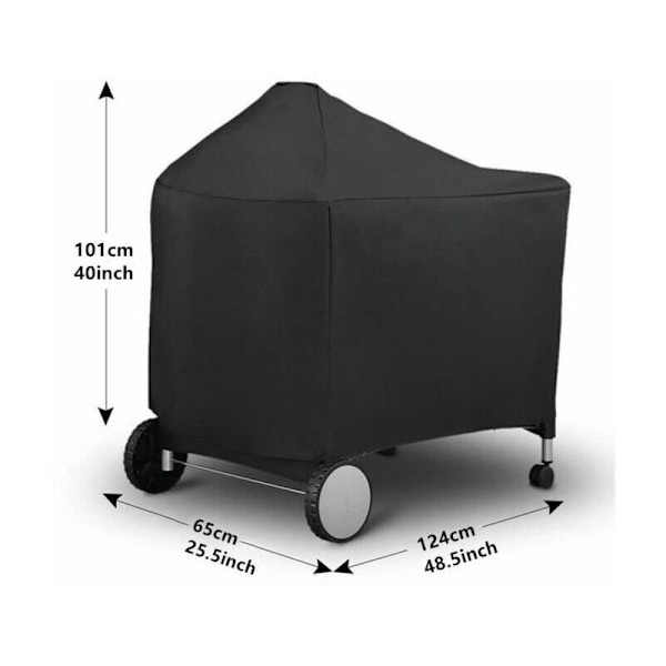 Vattentätt skyddande överdrag för Weber 7152 Grill, Kolgrilltillbehör, Camping 124x65x101cm