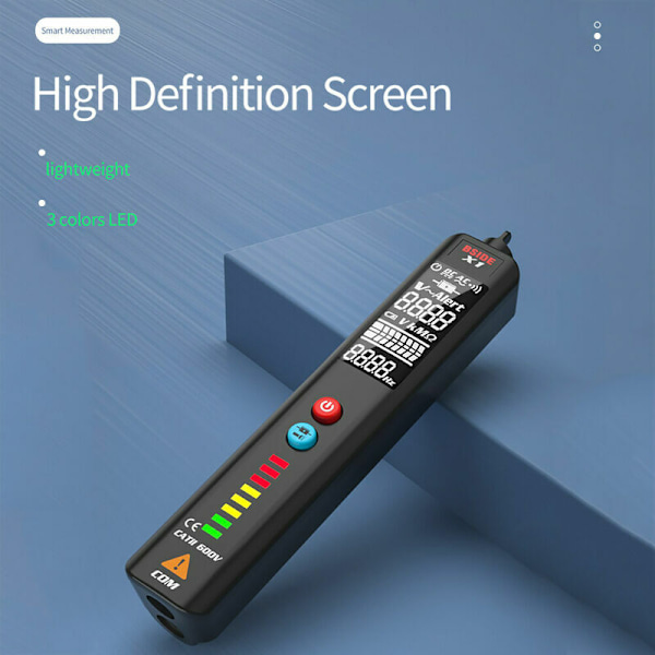 BSIDE X1 Smart Detektor med Dubbla Lägen, Kontaktlös AC-Spänningsdetektor, NCV-Multimeter, Elektrisk Testpenna, Bärbar Testpenna med Ljud- och Ljusalarm