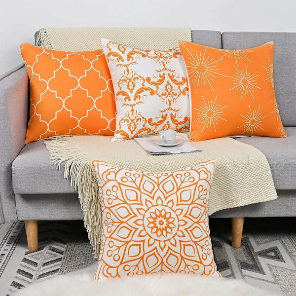Kuddfodral Moderna Dekorativa Kuddfodral Kuddfodral för Rum Sovrum Soffa Stol Bil, 18 x 18 Tum - Orange