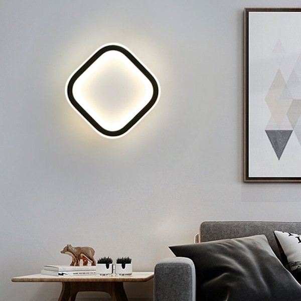 Vägglampa, 7W Tre-Färgs Dimbar Vägglampa, Nordisk Kreativ Inredningsbelysning Vägglampa för Vardagsrum, Sovrum, Hall, Trapp