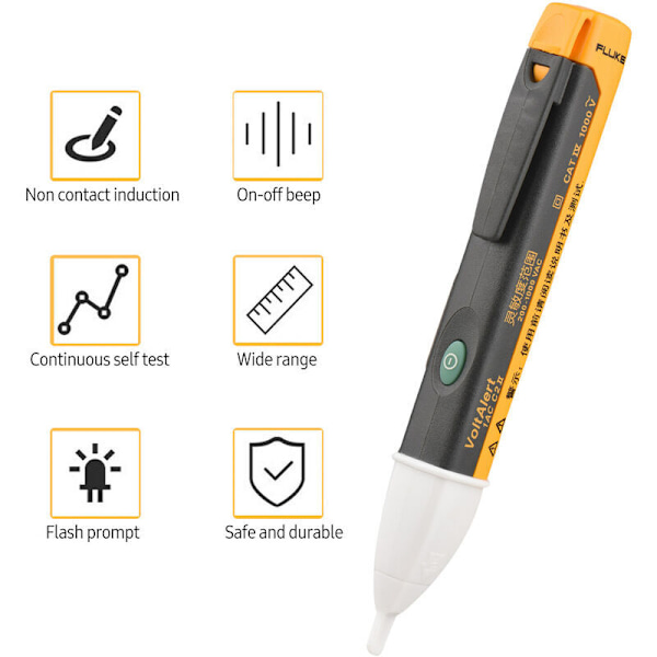 FLUKE Mini Bärbar Elektrisk Testpenna Icke-kontakt Spänningstestare Hög Precision Spänningsdetekteringsverktyg 200 1000V AC Spänningsdetektering Ljud och Li