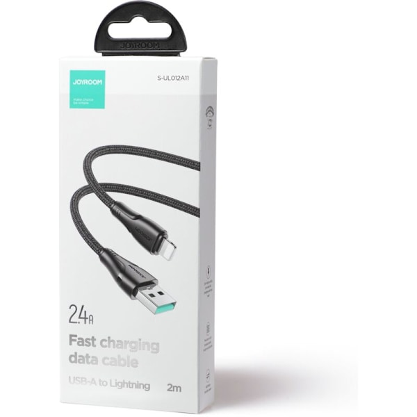 iPhone-kabel Surpass Series USB - Lightning 2.4A 2m Svart