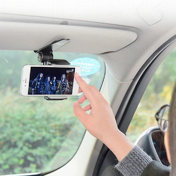 Universell Bil Solskydd Telefonhållare 360 Graders Rotation Auto Navigation Fäste Clip Mobiltelefonhållare Tillbehör