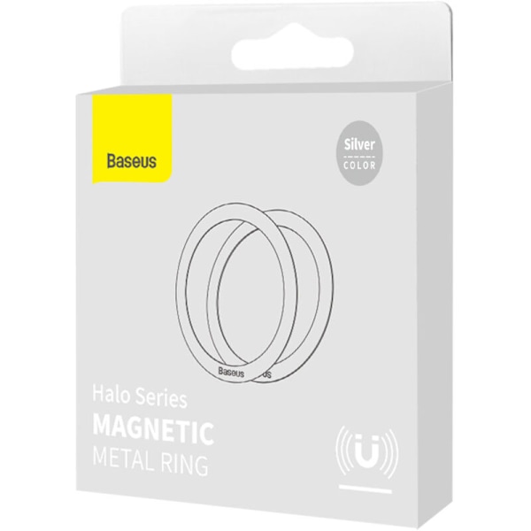 Halo Series magnetiskt telefonring SET med 2, silver