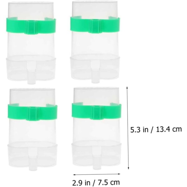 4-pack Fågelvattenkopp Fågelmatare Husdjurstillbehör Papegojvattenbehållare Papegojmatare Fågeltillbehör Fågelvattenkopp