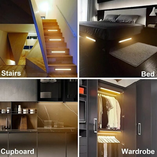1 stycke LED-klädskåpslampa, LED-ljuslist 3000K, 220V svart