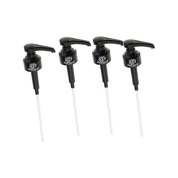4 st. Kaffesirapspump 1 Liter Dispenser Svart Vätskedispenser för Monin Sirap 10ml Saftflaska