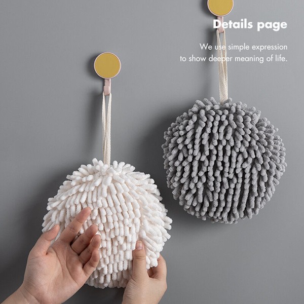 2-pack Chenille Handdukar, Kökshanddukar med Slinga, Badrums Handdukar Hängande, Snabbtorkande Dukar för Rengöring, Mjuka Absorberande Mikrofiber Handdukar