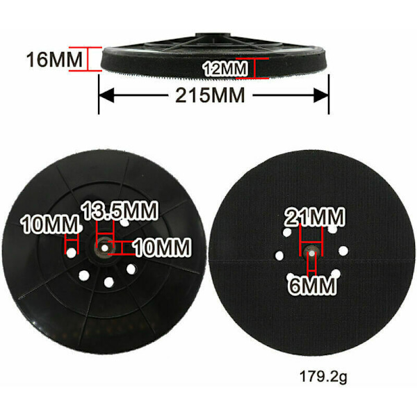 Stödbricka kompatibel med Einhell torr slipmaskin TC - DW 215 te - DW (Ø 215 mm)