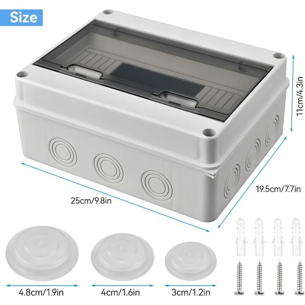 IP65 Vattentät Elbox för Utomhusbruk, 12 Moduler, IP65 ABS Plast Yta, Vattentät Elbox för Utomhusbruk, Kontrollskåp, Förgreningsdosa