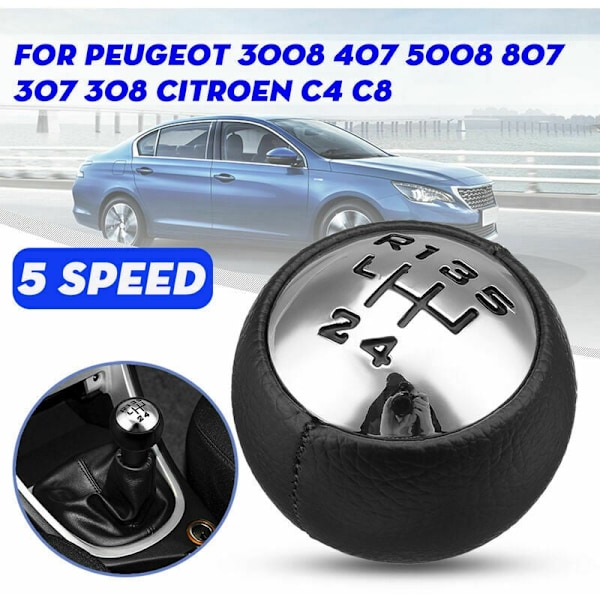 5-växlad växelspaksknopp för Peugeot 3008407 5008807307308 Citroen C4